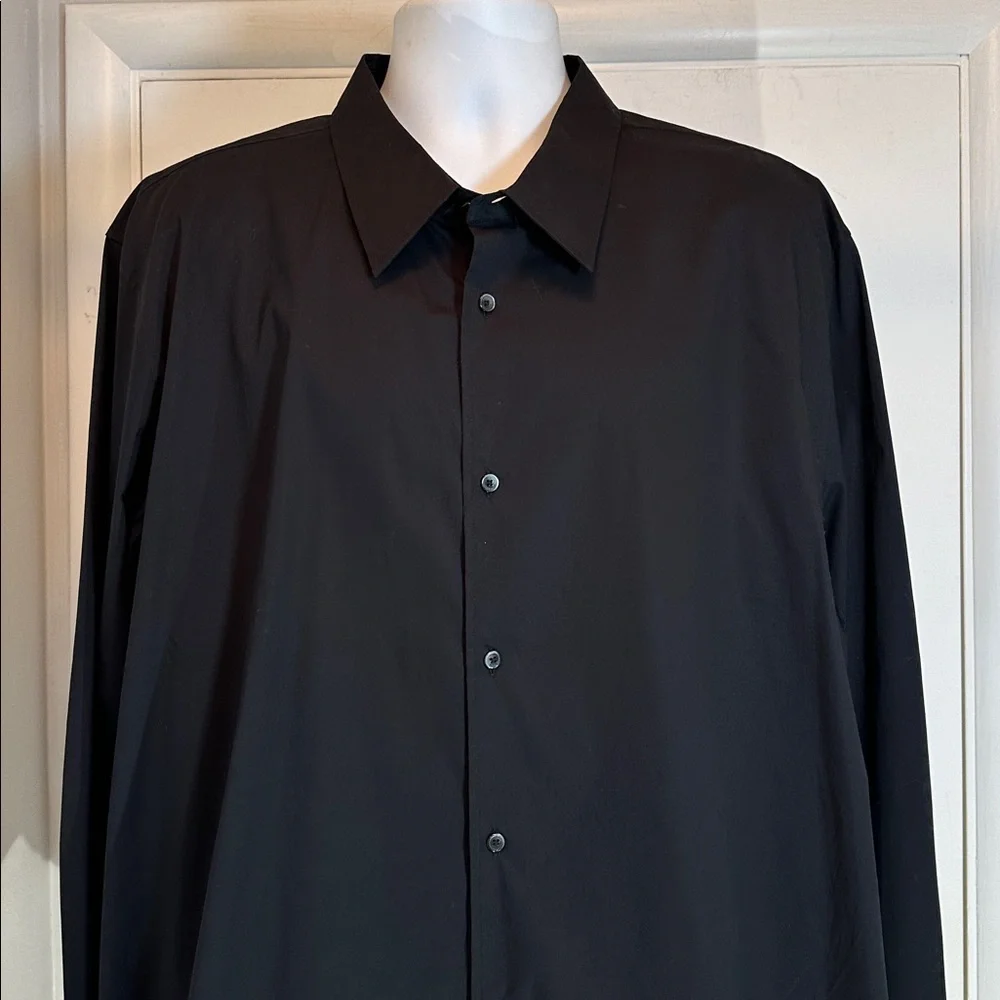 Calvin Klein Cotton Stretch Long Sleeve Black Dress Shirt XXL NWT